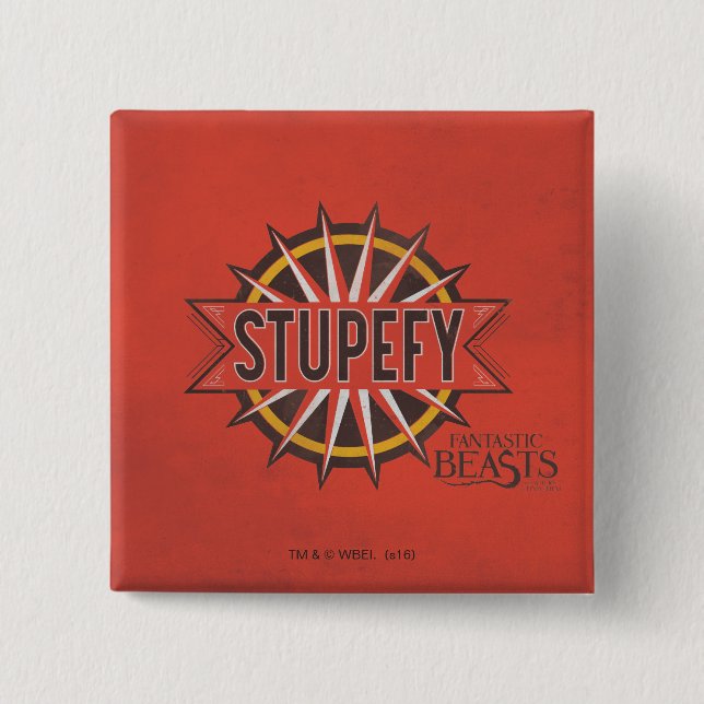 Red & Guld Stupefy Spell Graphic Knapp (Framsida)