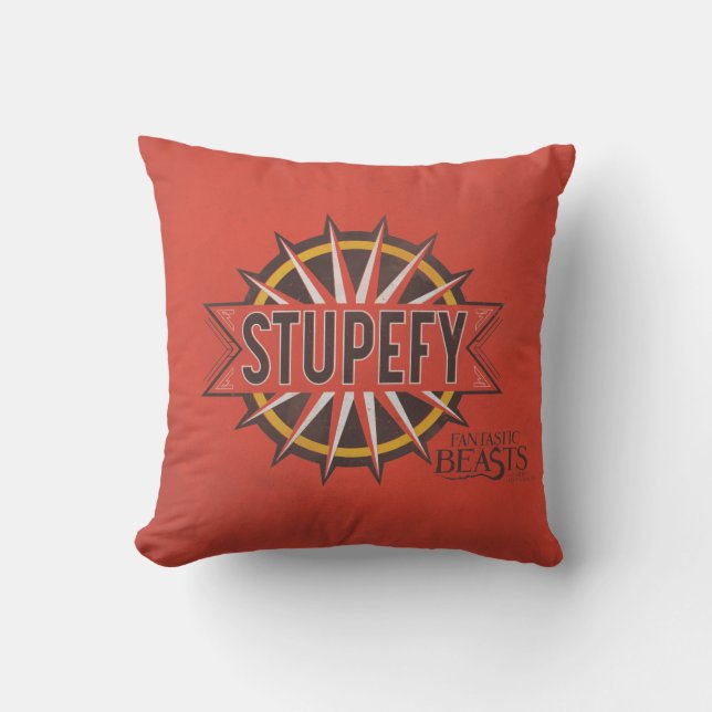 Red & Guld Stupefy Spell Graphic Kudde (Framsida)