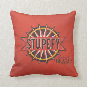 Red & Guld Stupefy Spell Graphic Kudde