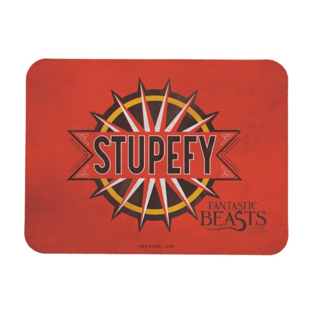 Red & Guld Stupefy Spell Graphic Magnet (Horisontell)