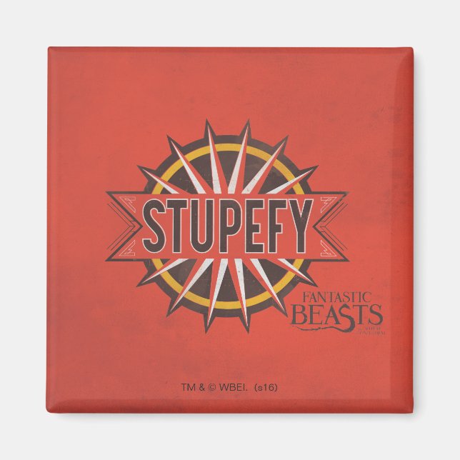 Red & Guld Stupefy Spell Graphic Magnet (Framsidan)