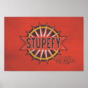 Red & Guld Stupefy Spell Graphic Poster