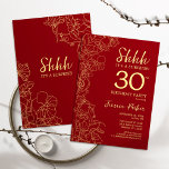 Red Guld Surprise 30års födelsedag Inbjudningar<br><div class="desc">Röda Guld överraskande inbjudan till 30års födelsedag. Minimalistisk modern femininin-design har botaniska accenter och typiska typsnitt. Enkel perfekt för inbjudan-kort i blommigt för en snyggt kvinnlig överraskning i firande.</div>