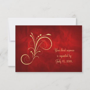Red Guld Swirl Bröllop OSA Kort