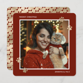 Red Guld Tassar Cat Owner Photo Meowy jul Julkort