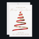 Red Guld Träd 2024 Calendar God jul Julkort<br><div class="desc">Snyggt Red Guld Träd 2024 Calendar God jul finns i ett handskript i snyggten stil. Med en handfull kalender för 2024 på baksidan för dina mottagare och Gott nytt år hälsning.</div>