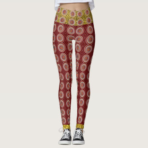 Red Guld Trendig Colorful Abstrakt Leggings
