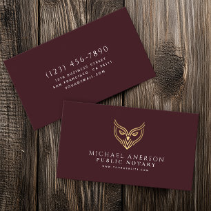 Red Guld Uggla minimalt Notary Loan Signing Agent Visitkort