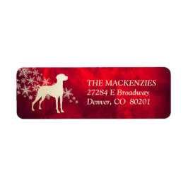 Red Guld Winter Vizsla Returadress Etikett