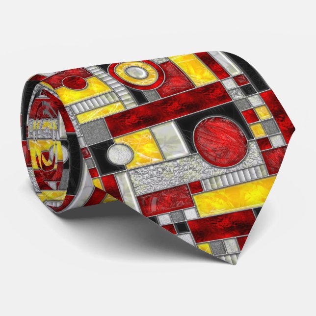 Red Gult Art Deco-lagat glas Slips (Rullad)