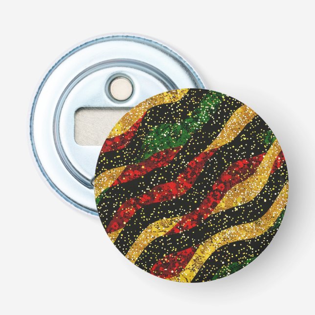 Red Gult Black Vågar i Festive Glitter Flasköppnare (Framsidan)