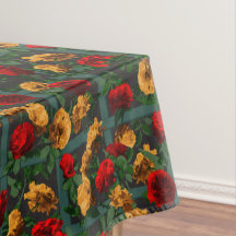 Red Gult Blommigt Ro