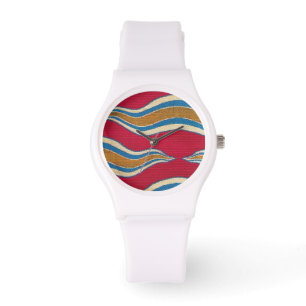 RED GULT BLUE ABSTRAKT VINKARARE ARMBANDSUR