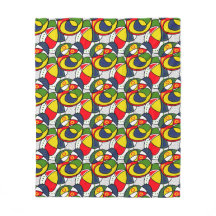 Red Gult Blue Grönt Beach Boll Fleece Blanket