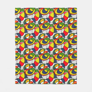 Red Gult Blue Grönt Beach Boll Fleece Blanket
