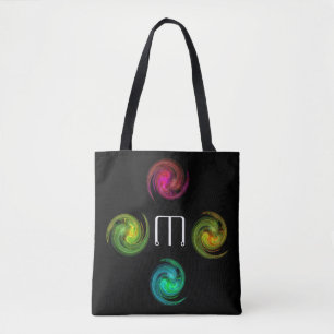 RED GULT BLUE LIGHT VORTEX Monogram Black Tygkasse