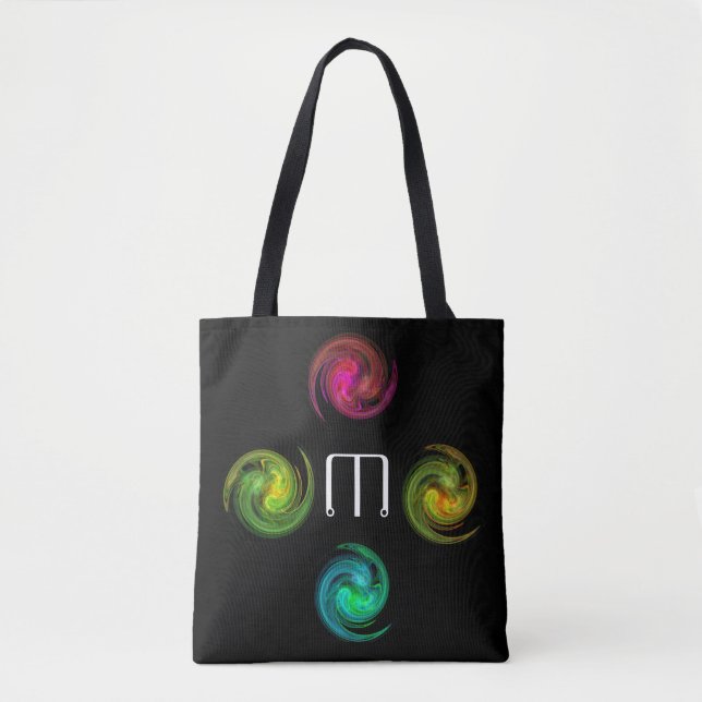 RED GULT BLUE LIGHT VORTEX Monogram Black Tygkasse (Framsida)