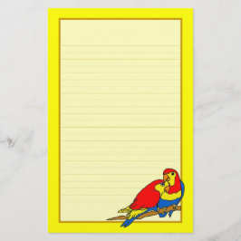 Red Gult Blue Love birds Bra Lined Stationery Brevpapper