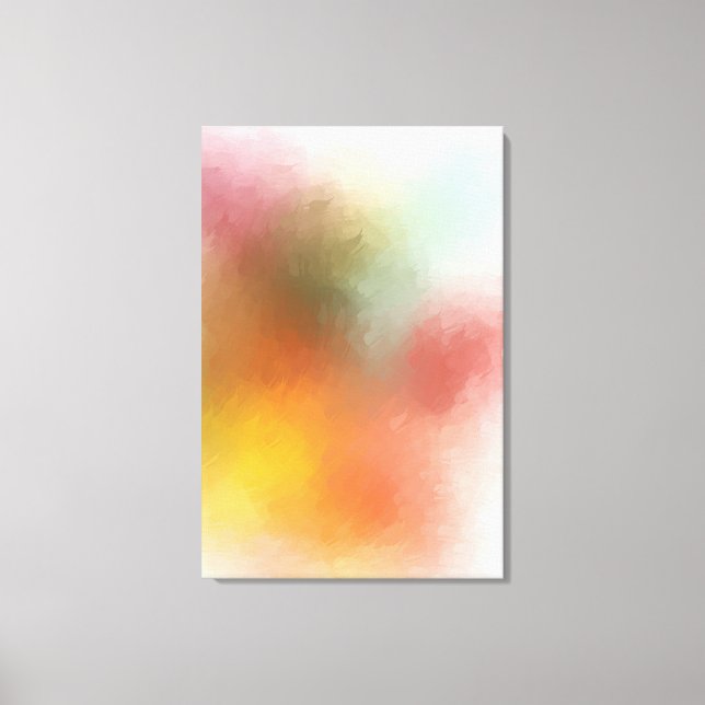Red Gult Blue Modern Colorful Abstrakt Artwork Canvastryck (Framsida)