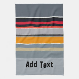Red Gult Blue Silver Multifärgad Stripe Mönster Kökshandduk