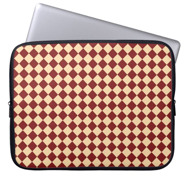 Red Gult Checker Diamond Mönster Laptop Fodral (Framsidan)