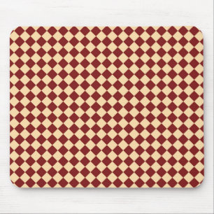 Red Gult Checker Diamond Mönster Musmatta