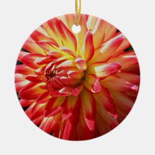 Red Gult Dahlia Flower Ornament