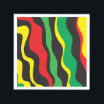 Red Gult Grönt Black Rasta Wave Party Pappersservett<br><div class="desc">Anpassa med valfri text.</div>