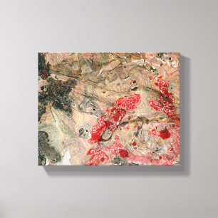 Red Gult Grönt Brown Black Modern Abstrakt Art Canvastryck