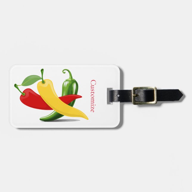 Red Gult Grönt Chili Peppers Thunder_Cove Bagagebricka (Horisontell Framsida)