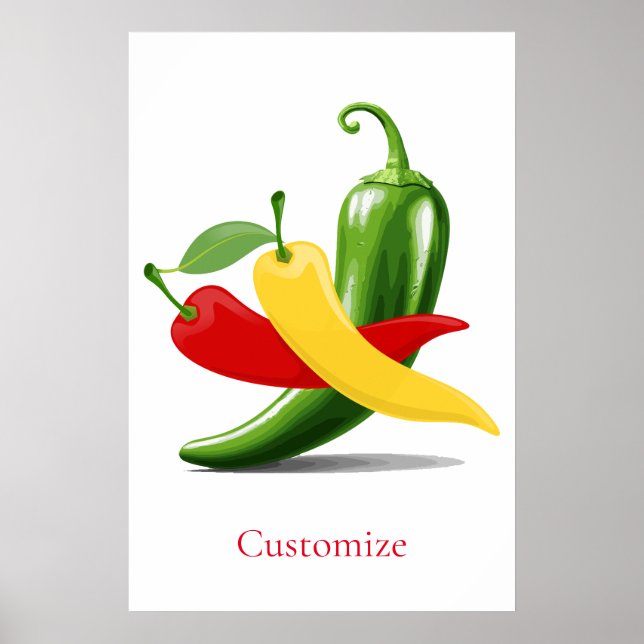 Red Gult Grönt Chili Peppers Thunder_Cove Poster (Framsidan)