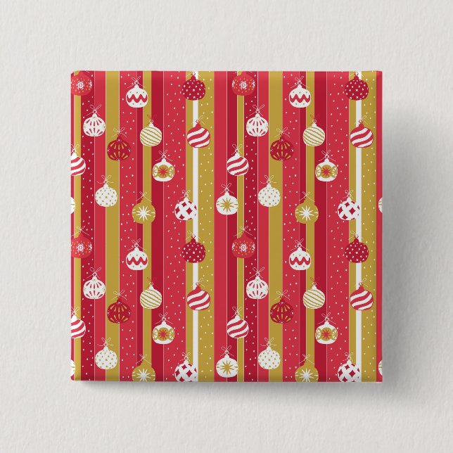 Red Gult Julgran Ornaments Knapp (Framsida)