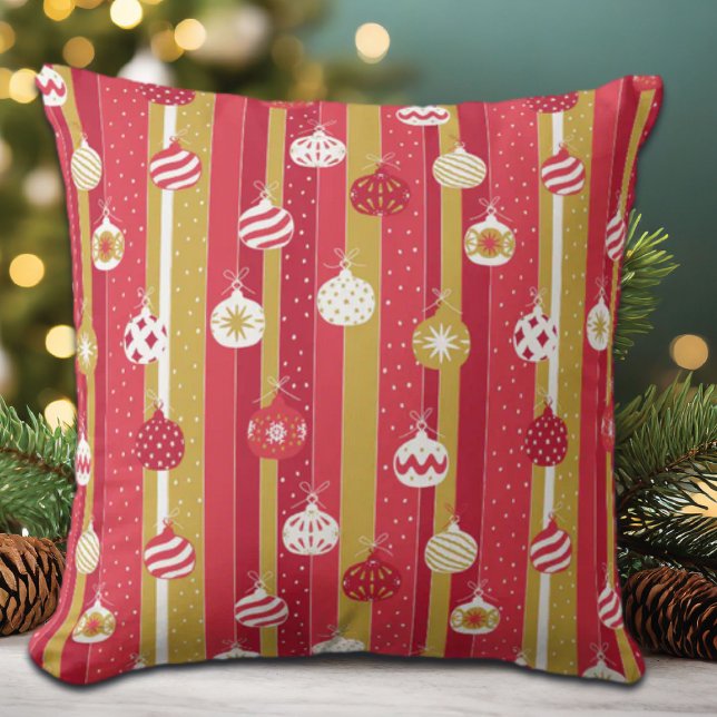Red Gult Julgran Ornaments Kudde (Skapare uppladdad)