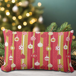 Red Gult Julgran Ornaments Lumbarkudde
