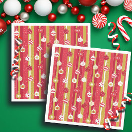 Red Gult Julgran Ornaments Pappersservett