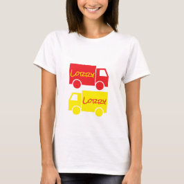 Red Gult Lastbil Lastbilar Retro Typography Art T Shirt