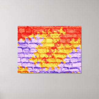 Red Gult Lila Pastel Brick Wall Canvastryck
