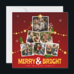 Red & Gult Merry och Bright Family Photo Collage Julkort<br><div class="desc">Upptäck säsongen med vårt "Red & Gult Merry and Bright Family Photo Collage Helgdag Card". Det här kortet är fyllt av vibrerande nyanser och ger dig en livlig beröring till ditt festliga hälsning samtidigt som du visar värmen i dina omhuldade familjestunder.</div>