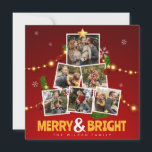 Red & Gult Merry och Bright Family Photo Collage Julkort<br><div class="desc">Upptäck säsongen med vårt "Red & Gult Merry and Bright Family Photo Collage Helgdag Card". Det här kortet är fyllt av vibrerande nyanser och ger dig en livlig beröring till ditt festliga hälsning samtidigt som du visar värmen i dina omhuldade familjestunder.</div>