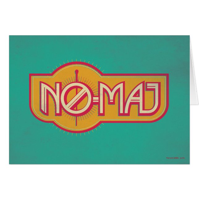 Red & Gult NO-MAJ™-bricka Hälsningskort (Framsidan Horizontal)