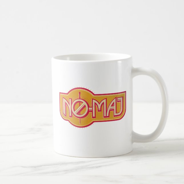 Red & Gult NO-MAJ™-bricka Kaffemugg (Höger)
