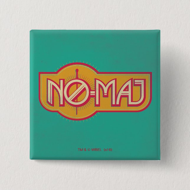 Red & Gult NO-MAJ™-bricka Knapp (Framsida)