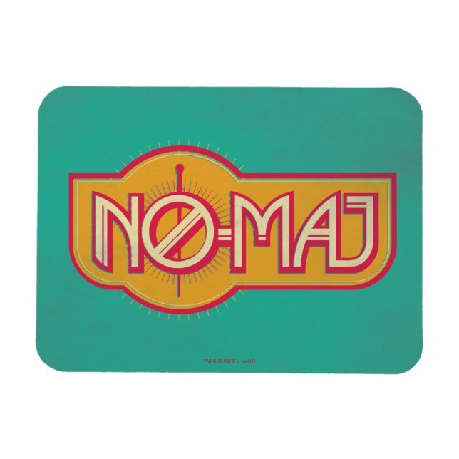 Red & Gult NO-MAJ™-bricka Magnet (Horisontell)