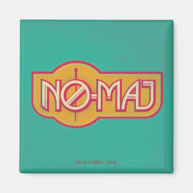 Red & Gult NO-MAJ™-bricka Magnet (Framsidan)