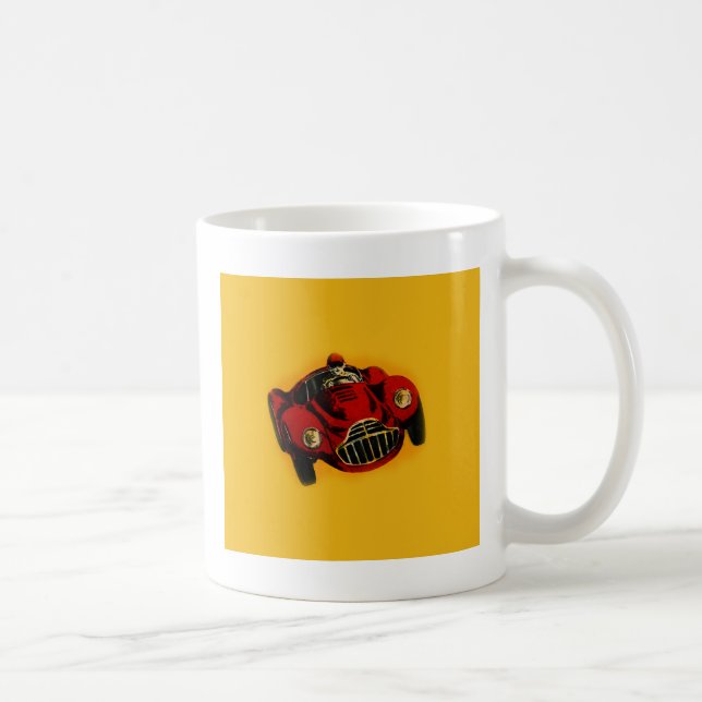 Red Gult Old Auto Tävla Car Kaffemugg (Höger)