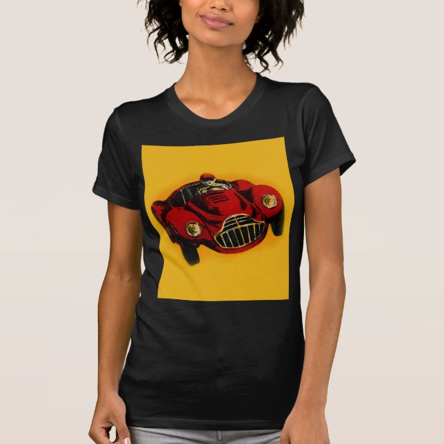 Red Gult Old Auto Tävla Car Tee Shirt (Framsida)