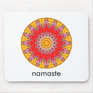 Red & Gult Round Mandala Art Namaste Musmatta