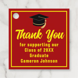 Red Gult Student Anpassningsbar Studentfest Gåvor Etiketter