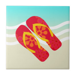 Red Gult Summer Beach Flinflip flops Kakelplatta