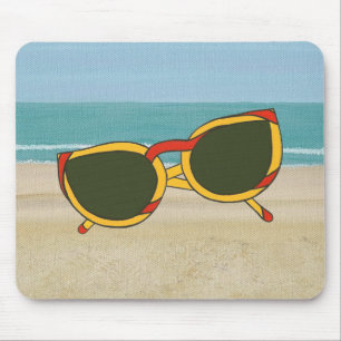 Red Gult Sunglass på Beach Mousepad Musmatta